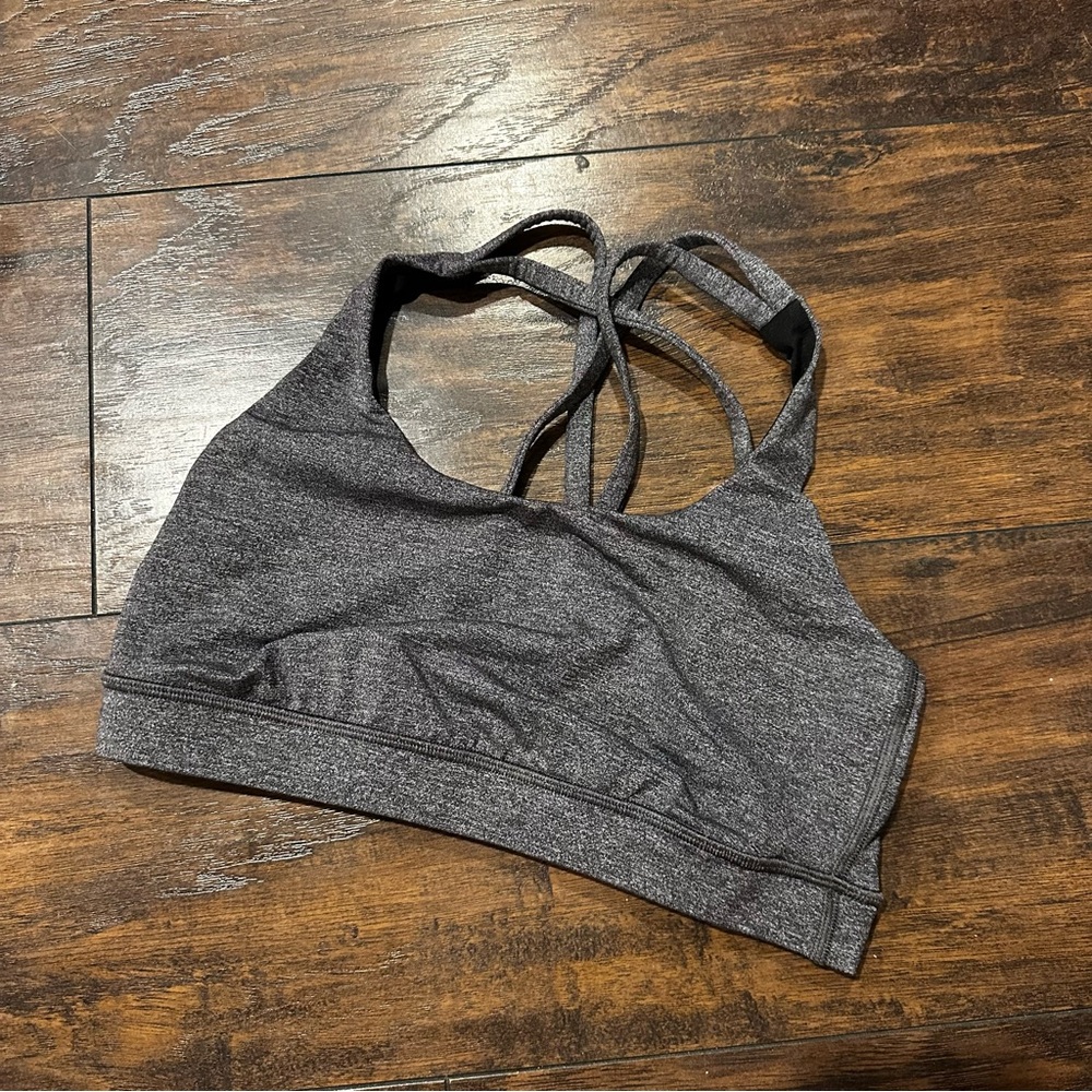 lululemon athletica Heathered Charcoal Gray Strappy Sports Bra